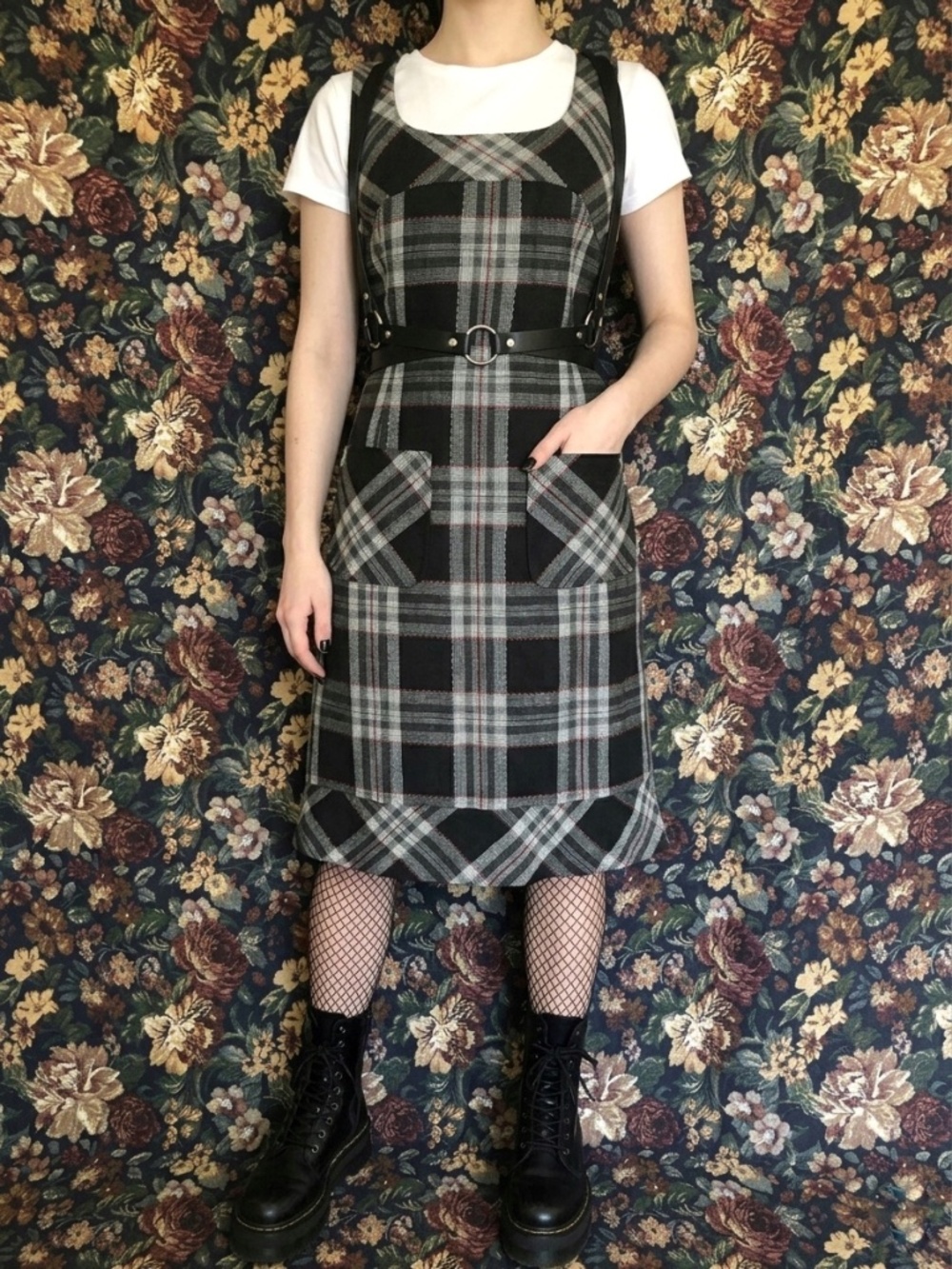 Vintage 90s Y2K Bandolino Plaid Pinafore - Size 4
